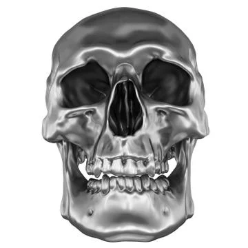 Metallic Human Skull Stock Illustration