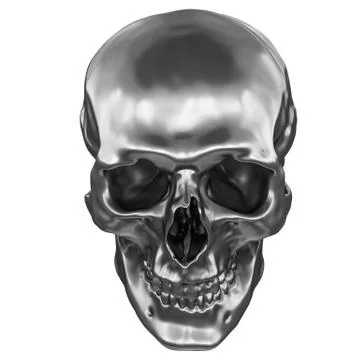 Metallic Human Skull Stock Illustration