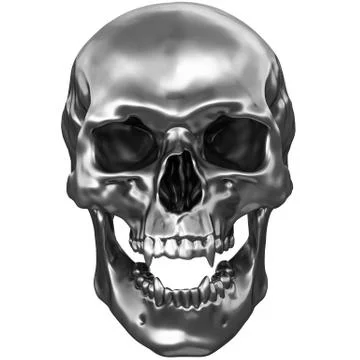 Metallic Human Skull Stock Illustration
