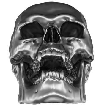 Metallic Human Skull Stock Illustration