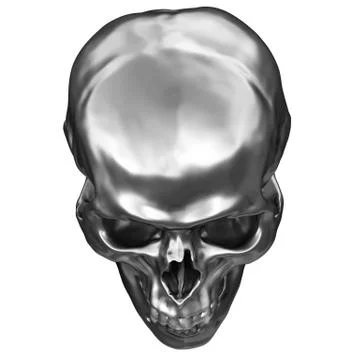Metallic Human Skull Stock Illustration