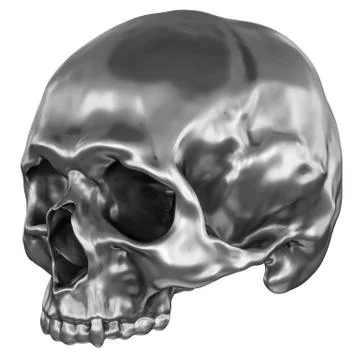 Metallic Human Skull Illustrazione stock