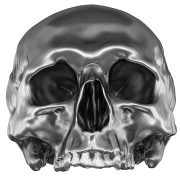 Metallic Human Skull Stock Illustration