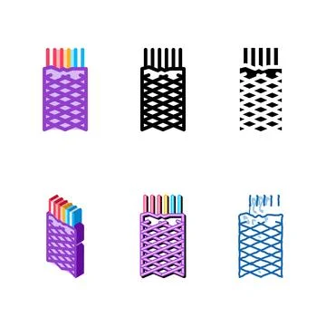 Metallic insulation shield cable color pack icon vector Stock Illustration