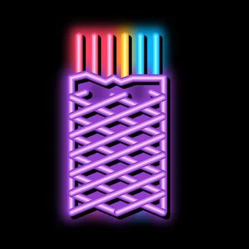 Metallic insulation shield cable neon glow icon illustration Stock Illustration
