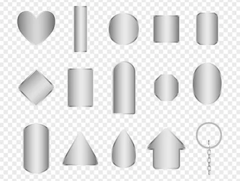 Metallic Keyring collection Stock Illustration