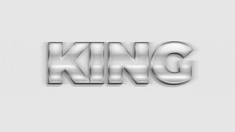 Metallic king sign loop on alpha channel transparent background Stock Footage 344690602