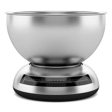 Metallic kitchen scale isolated on white background Stock Illustration