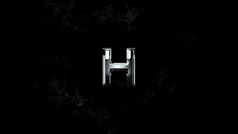 Metallic letter H surrounded by a circular ethereal smoke explosion effect Vídeos de archivo 343576089