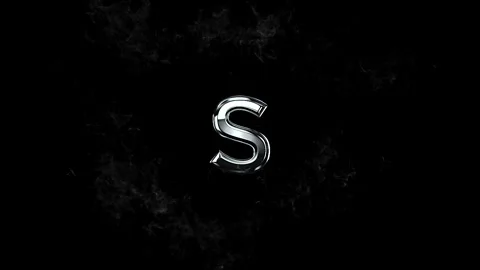 Metallic letter S floating inside a circular ring of swirling white smoke a.. Vídeo Stock 343576117