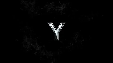 Metallic letter Y surrounded by dynamic white smoke swirling around it Vídeos de archivo 343576126