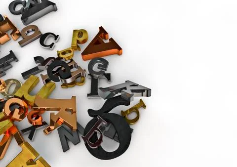Metallic letters 스톡 일러스트