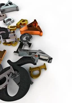 Metallic letters Stock Illustration
