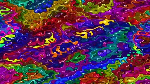Metallic liquid surface color. waves of liquid rainbow ink Stock Footage 135534344