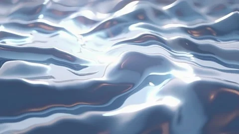 Metallic liquid surface waving and reflecting light Stock Footage 301499365