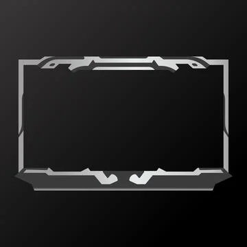 Metallic live stream overlay gaming interface border frame for video streaming Stock Illustration