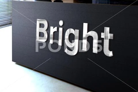 Metallic Logo on Office Reception PSD Template