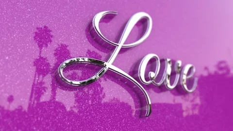 Metallic Love Title Stock Footage 81423526