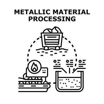 Metallic material processing industry concept illustration Illustrazione stock