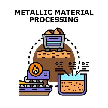 Metallic material processing industry concept illustration Illustrazione stock