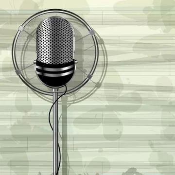 Metallic microphone Stock Illustration