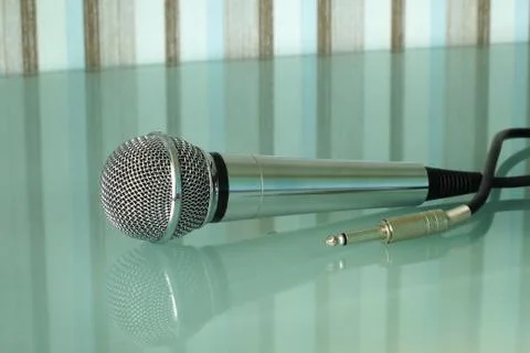 Metallic microphone. Stock Photos