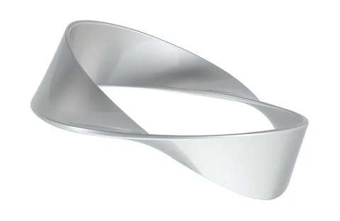 Metallic Moebius Strip, 3D rendering Stock Illustration