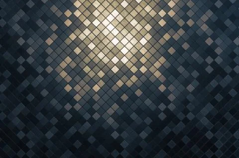 Metallic mosaic square pattern background Stock Illustration