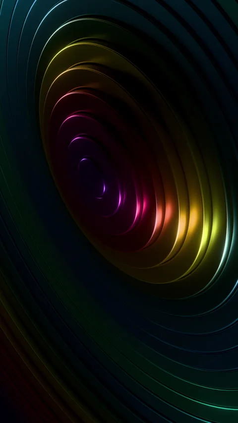 Metallic Multicolor Spiral Waves Vertical Looping Abstract 3D Background. 3D Stock-Footage 329224993