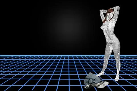 Metallic nude redhead Stock Illustration