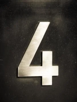 Metallic number four Foto stock