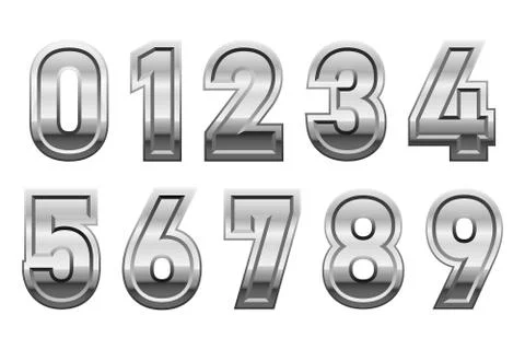 Metallic numbers vector design illustration isolated on white background イラスト素材