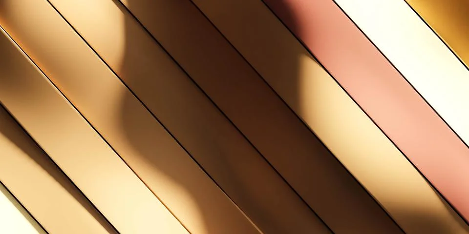 Metallic orange colored wave pattern geometric shape object 3d render イラスト素材