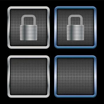 Metallic padlock icons Stock Illustration