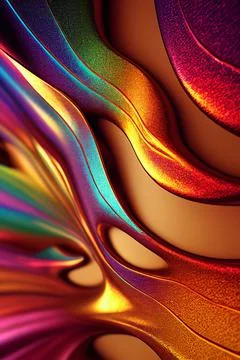 Metallic Paint Ink Multi Coloured Abstract Background Illustration Stock Illustration