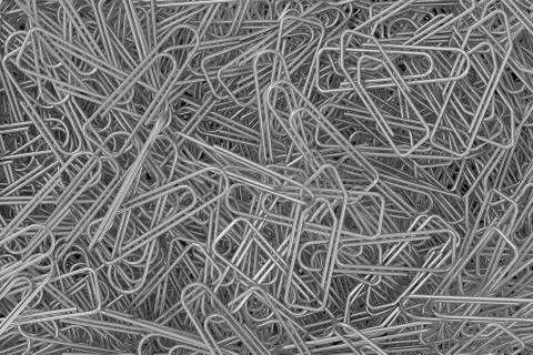 Metallic Paper Clips background, 3D rendering Stock Illustration