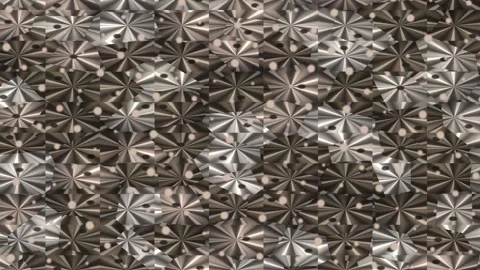 Metallic Pattern Texture Gallery Generating Reflective Squares on Shiny Sur.. Stock Footage 327945159