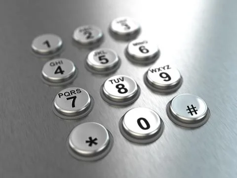 Metallic pay phone keypad. Stock Illustration