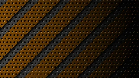 Metallic perforated danger stripes motion design Stock Footage 201001300