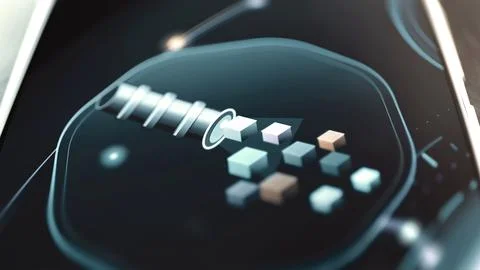 Metallic pipeline aimed at data cubes Stock Photos
