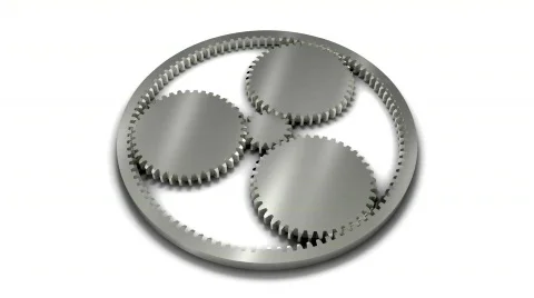 Metallic Planetary Gears (Loop + Alpha) Stock Footage 599058