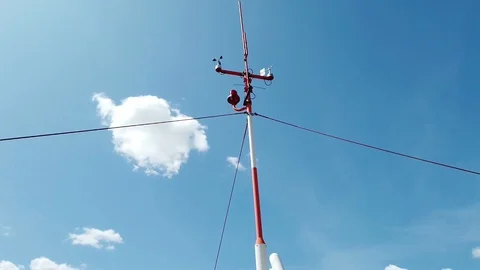 Metallic pole with weather instruments Stock-Footage 114489830