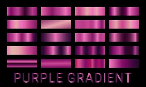 Metallic purple gradient banners set. Luxury violet labels and shiny geomet.. 스톡 일러스트