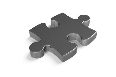 Metallic puzzle piece Stock Illustration
