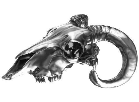 Metallic ram skull Stock Illustration