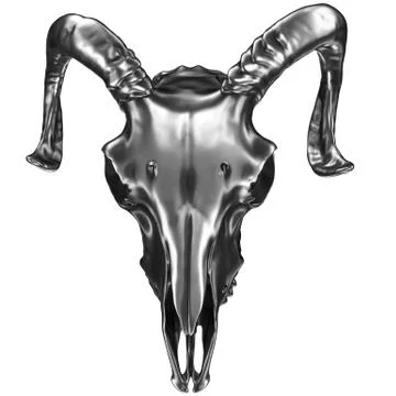 Metallic ram skull Stock Illustration