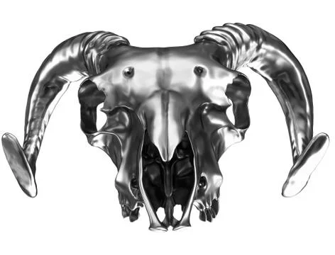Metallic ram skull Stock Illustration