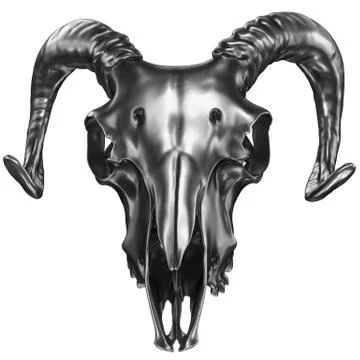 Metallic ram skull Stock Illustration
