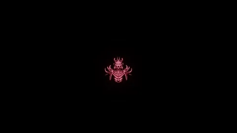 Metallic Red Grasshopper Man Zoom in Mouth VJ Loop 4K Stock Footage 133617897