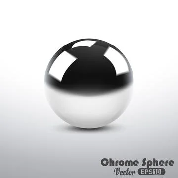 Metallic Reflective Chrome Sphere, Vector Illustration Stock Illustration